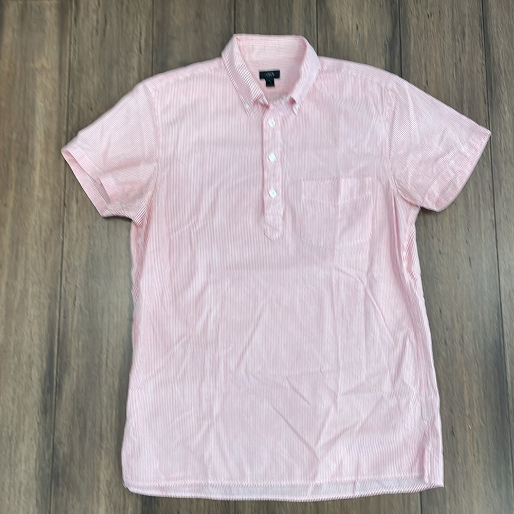 J. Crew Seersucker Popover Short Sleeve Shirt
